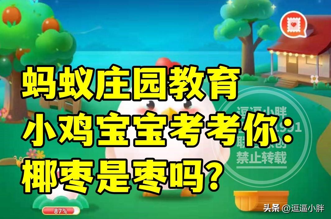 小鸡宝宝今天考考你的答案是什么（小鸡宝宝考考你：椰枣是枣吗？蚂蚁庄园教育椰枣是不是枣答案）-第4张图片-拓城游