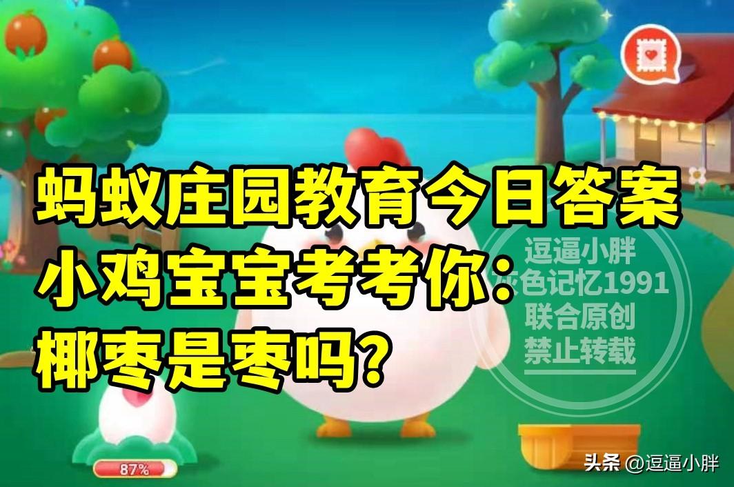 小鸡宝宝今天考考你的答案是什么（小鸡宝宝考考你：椰枣是枣吗？蚂蚁庄园教育椰枣是不是枣答案）-第5张图片-拓城游