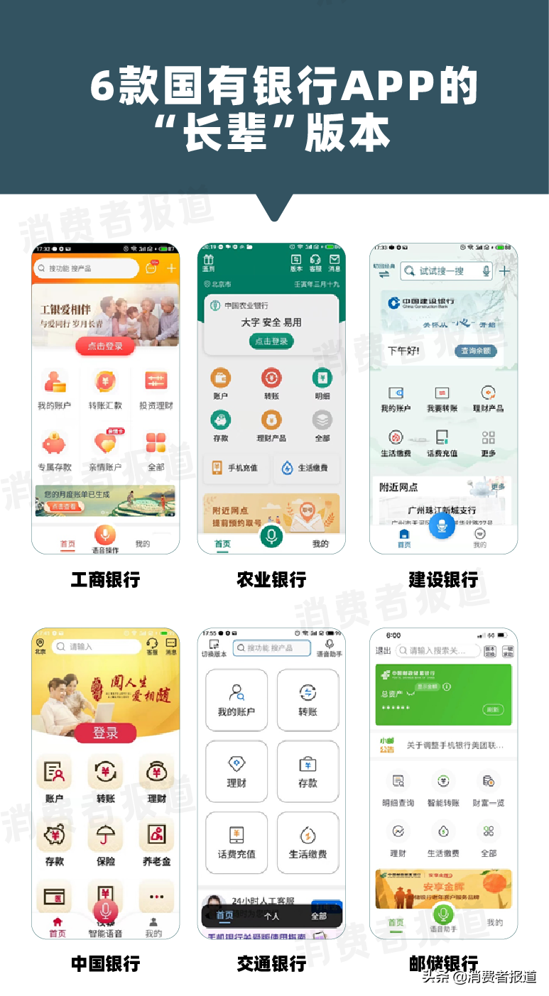 中国建设银行的银行卡怎么绑定自己的手机号（6款国有银行APP“长辈版”测评：工行、中行、建行二级页面待优化）-第5张图片-拓城游