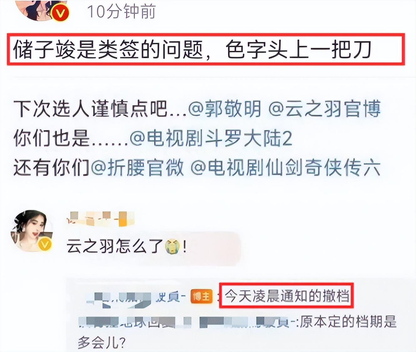 电视剧云之羽演员表（《云之羽》剧组好敢！储子竣暴雷后演员表被除名，戏份却没删）-第8张图片-拓城游