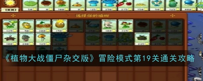 《植物大战僵尸杂交版》冒险模式第19关通关攻略-植物大战僵尸杂交版游戏攻略推荐